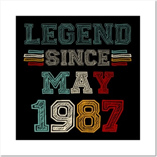 36 Years Old Legend Since May 1987 36th Birthday Posters and Art
